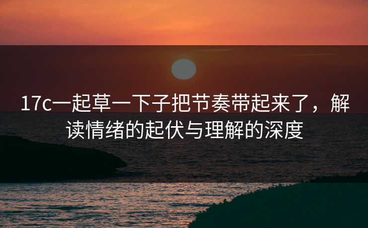 17c一起草一下子把节奏带起来了，解读情绪的起伏与理解的深度