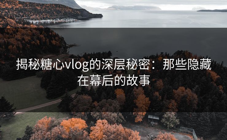 揭秘糖心vlog的深层秘密：那些隐藏在幕后的故事