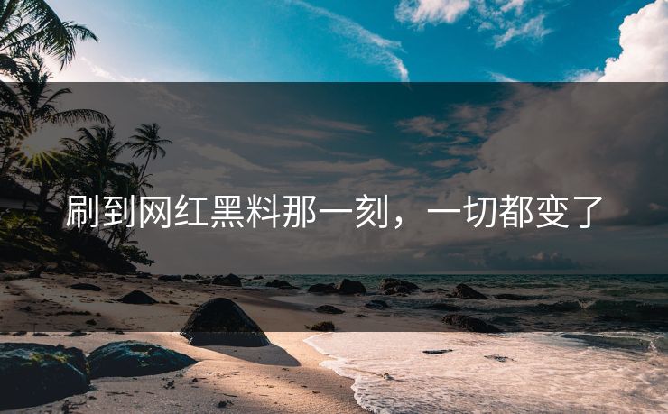 刷到网红黑料那一刻，一切都变了