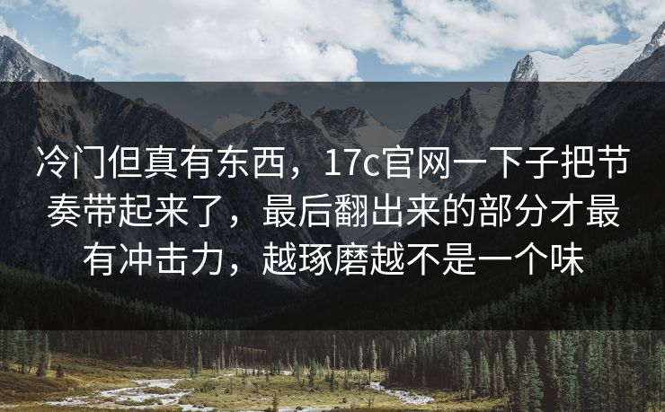 冷门但真有东西，17c官网一下子把节奏带起来了，最后翻出来的部分才最有冲击力，越琢磨越不是一个味  第1张