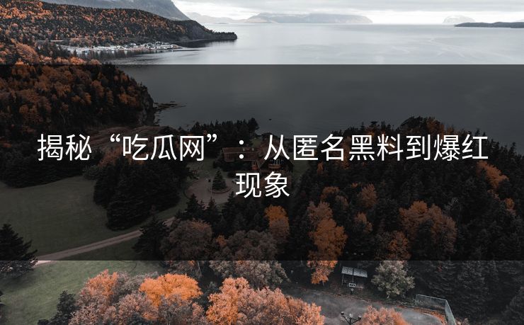 揭秘“吃瓜网”：从匿名黑料到爆红现象  第1张